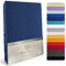 MOON-Luxury Spannbettlaken Spannbetttuch Jersey Stretch 230g/m² für Wasserbetten, Boxspringbetten und herkömmliche Matratzen (dunkelblau, 180x200-200x220)
