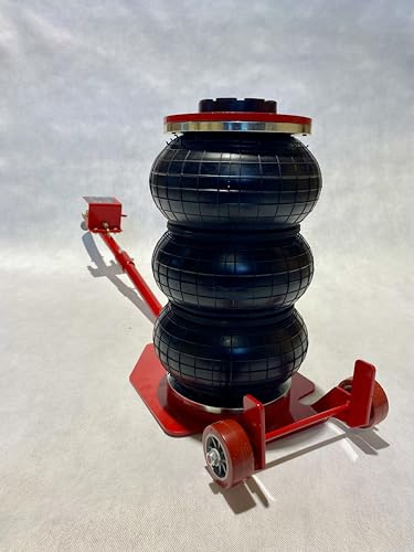 Pneumatischer Wagenheber mit Luftkissen, 3000 kg Tragkraft, 3 Kammern, Rot, für Pkw und Transporter, Druckluft betrieben
