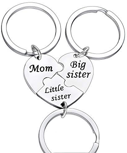 BESPMOSP Lot de 3 porte-clés Mom Big Sis Little Sis - Cadeau pour la fête des mères