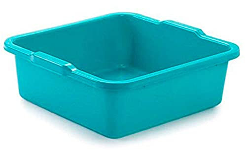 PlasticForte - Cesta cuadrada para lavar la ropa de la bañera, cesta para lavar platos, coleccionistas, juguetes, almacenamiento (turquesa, 11)