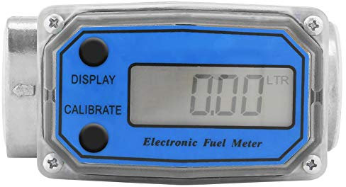 Samfox Turbinen Durchflussmesser 1 Zoll,Peak Flow meter,Durchflussmesser für Diesel Benzin Harnstoff Heizöl, 15–120 L/min NPT Durchflussmesser,mit Digital LCD Display(Blau LLW-25)