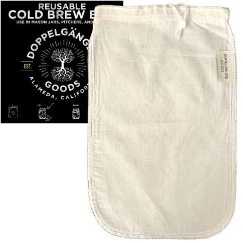 Kaltgebrühte Kaffeemaschine Cold Brew Coffee Bag (1 Tasche, Mittel 20cm x 30cm)- Wiederverwendbare Kaffeefilter Cold Brew Maker für Krüge, Einmachgläser
