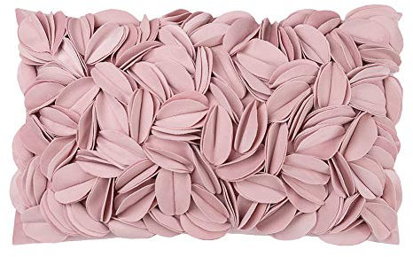 KINGROSE 3D Flower Throw Pillow Cover Home Decorative Pillow Case Sham Soft Lumbar Cushion Cover for Couch Bed Living Room Chair 12 x 20 Inches Rose Gold