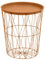 greemotion Drahtkorb-Tisch mit Tablett, Stahl, Ø ca. 40 cm, Höhe ca. 46 cm