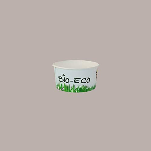Lucgel Srl 200 Pz Coppette Carta Gelato 160cc Biodegradabile e Compostabile PLA Paper Cup