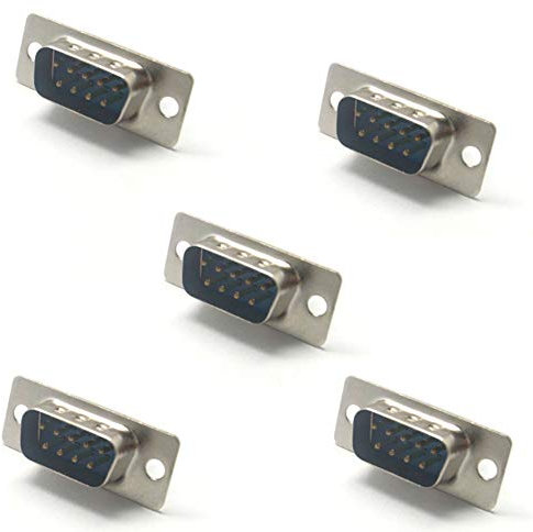 S SIENOC RS232 Solder Serial Adapter DB9 9 Pins Buchse Stecke Löten Plug Steckverbinder x5 x10 für Gender Changer (DB-9 Stecker x5)