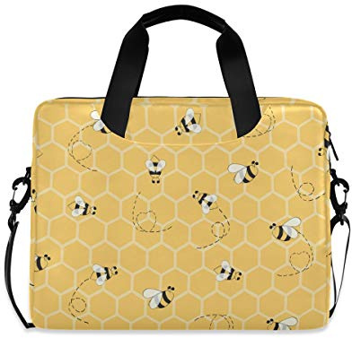 PUXUQU Laptop Bag Cute Cartoon Bee Laptop Case for 14-15.6 Inch Computer and Tablet Shoulder Bag Carrying Case for Work Office School