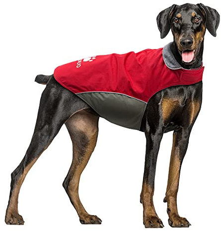 IREENUO Wasserdichter Hundemantel, Hundejacke Winter Winddichter Warmer Hunderegenmantel für Mittelgroße bis Große Hunde mit Sicheren Reflexstreifen und Verstellbarem Brustriemen
