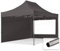 TOOLPORT Faltzelt Faltpavillon Pavillon 3x4,5m - mit 2 Seitenteilen (Panoramafenster) Premium Dach Partyzelt grau