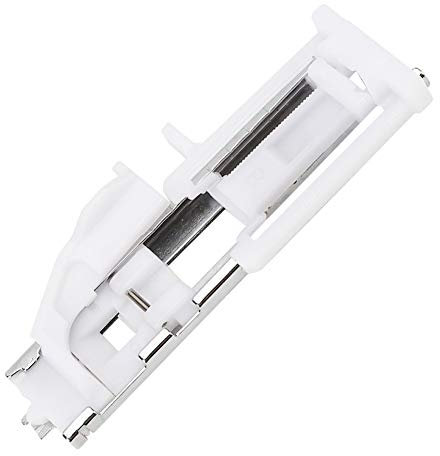 Knopflochfuß, Gleitschaft ähfuß mit Knopfloch ABS + Automatikdruckfuß aus Edelstahl Knopflochnaehfuss Weiß + Silber Nähmaschinenzubehör