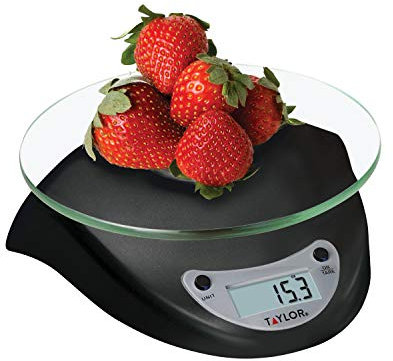 Taylor Precision Products Digital Kitchen Scale, 6.6 Pound Capacity, Black