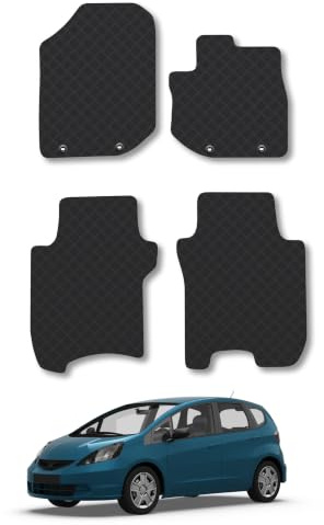Fits Honda Jazz (2011-2015) 3mm Rubber Car Mats | Tailored Fit Durable Floor Mats Full Coverage Protection Waterproof Accessories Easy Clean Anti Slip Made in the UK