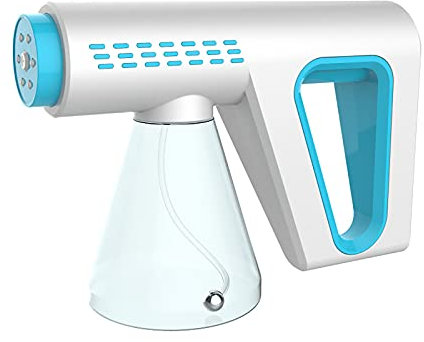 PENNY73 Desinfección ULV Pulverizador Hogar Portátil Inalámbrico Máquina Atomizadora de Mano Pistola de Vapor Nano Luz Azul 300ML