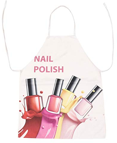 Lurrose Nagel Tech Apron Adjustable Neck Long Ties Cosmetic Manicure Switch Scrub Nail Studio Apron Nail Techs Art Supplies