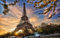 LHJOYSP Jigsaw Puzzle 1000 Teile Eiffelturmlandschaft im Frühjahr in der Stadt Paris, Frankreich 75x50cm