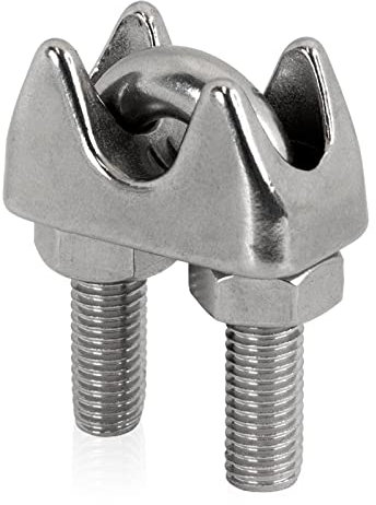 PRIOstahl Drahtseilklemmen Seilklemme Klemme für Drahtseil Bügelseilklemme U-Bolzen Drahtseilkausche - 1 Stück 10mm Seil Seilverbinder Seilspanner Draht Drahtklemmen Edelstahlseil aus Edelstahl V4A