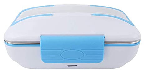 HMTE Lunch Box, Lunch Box Elettrico 110V e 12V scaldavivande Portatile Adatto per la casa e l'auto, con Contenitore Rimovibile in Acciaio Inossidabile 304,Verde (Blu)
