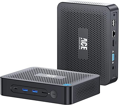 Mini PC Lüfterloser, Intel Celeron N5100 16GB RAM 512GB M.2 SSD, 700g Silence Desktop Windows11 Büro Multimedia Computer, 0dB ultraleise,UHD 4K@60Hz/2-Display/Abnehmbarer Sockel/WiFi5/HDMI2.0