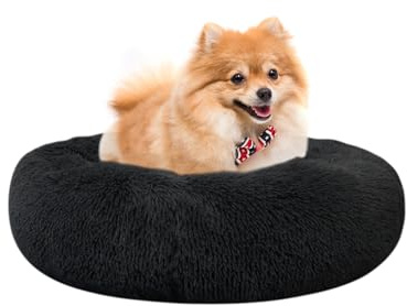 Nisrada Hundebett für kleine, mittelgroße und große Hunde, 50cm, waschbar, rund, gemütlich, weich, Haustierbett für Welpen und Kätzchen, mit Rutschfester Unterseite