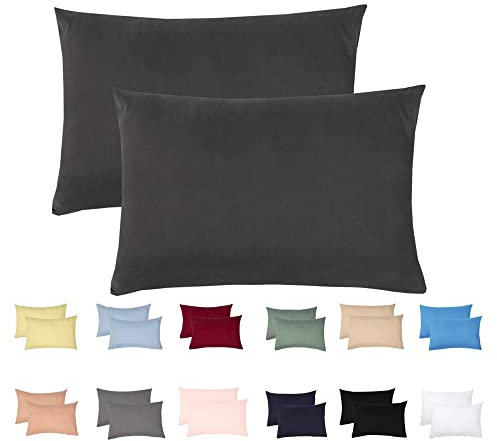 Livessa 2er Set Kissenbezug 50x70 aus%100 Baumwolle Jersey Stoff, Kissenbezüge, 50x70 mit Reißverschluss, Kopfkissenbezug 50x70 cm, Kissenhülle, atmungsaktiv, Oeko-Tex Zertifiziert, Pillow Cover