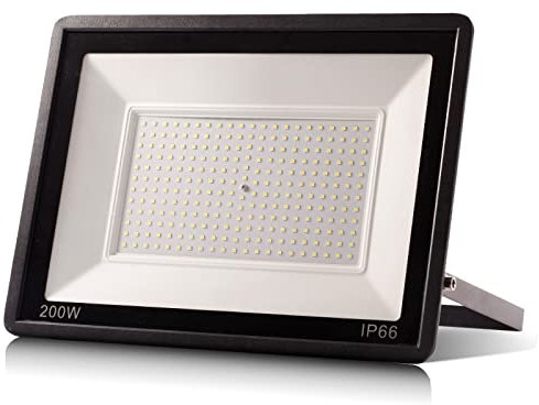 Yinet-EU Focos Led Exterior 200W, Floodlight Led Proyector de alto brillo 20000LM Blanco Frío 6500K Luces Seguridad Luz de Iluminación Lampara Impermeable IP66 para Patio, Camino, Jardín