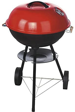 DXDRT Barbacoa de Carbón Portátil con Ruedas, Parrilla para Barbacoa de Carbón Mini Asador al Aire Libre, Carro de Parrilla de Carbón para 3-5 Personas Mini BBQ de Jardín, Picnic, Camping,Rojo