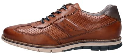 bugatti Herren Sneaker, Männer Schnürer, Wechselfußbett,straßenschuhe,Strassenschuhe,Schnuerung,lace-up Shoes,Low-tie,Cognac (6300),47 EU / 11.5 UK