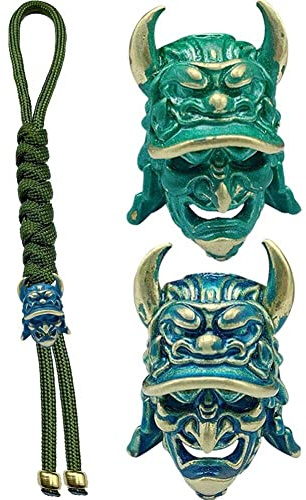 Wudaizhi Eagle Nose Samurai Helmet Knife Beads Woven Paracord Lanyard Pendants Outdoor Umbrella Rope Brass DIY Accessories