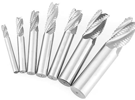 7 Pz/Set 4 Flauti 6-20mm Sgrossatura Fresa Set Sgrossatura Fresa 20mm Hss Fresa Router Bit Sgrossatura Rompitruciolo Fresa