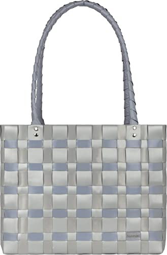 normani Pflegeleichter Einkaufskorb - inkl. eingenähter Innentasche - Reißfest - 70% recyceltes Material Farbe Silber