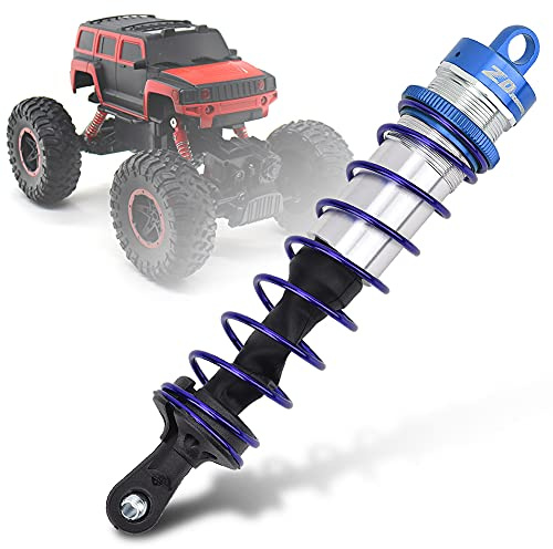 Buachois 4 Stück Auto-Stoßdämpfer, Vordere Und Hintere Stoßdämpfer, Aufhängung, Verstellbare Feder-Stoßdämpfer, JLB HSP EM Racing DHK HPI Redcat LRP Hobao ZD Racing Hongnor DF-Modell RC(Blau)
