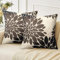 Velvhom Deko Kissen Bezüge Braun Schwarz Dahlie Blumen Boho Kissenbezug 40x40 Leinen Sofakissen Kissenhülle Abstrakt Outdoor Kissen Zierkissenbezüge für Wohnzimmer Schlafzimmer Sofa Stuhl Wohnkultur