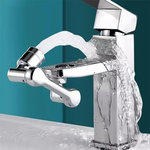 Faucet Aerator, PHOGARY 1080° Rotating Tap Extender for Kitchen Sink, Faucet Adapter Tap Extension Sprayer Attachment, Bathroom Rotatable 2 Modes Aerated Water Bubbler Spray Nozzle