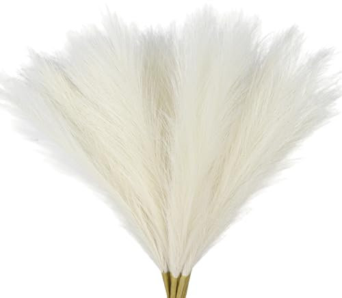 Wlicon 12 Stück Pampasgras Künstlich, 45cm Pampasgras Beige Klein, Langlebig und Formbar,Pampasgras Deko für Boho Raum Dekor,Wohnzimmer, Vase,Dekoration Modern