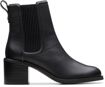 Clarks Top Chamberly, Anfibi Donna, Pelle Nera, 41.5 EU