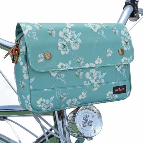 Tourbn TOURBON wasserdichte Segeltuch-Fahrradtaschen Fahrradtasche Lenkertasche Blumenmuster