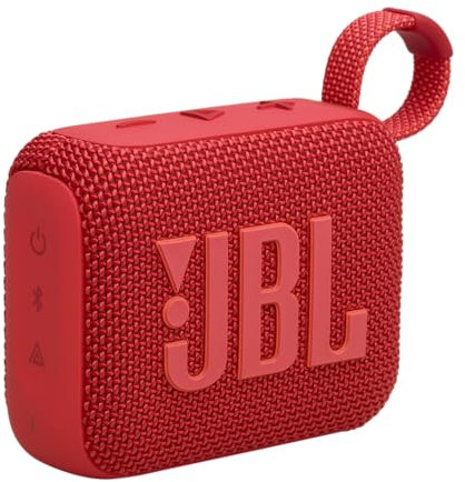 JBL Go 4 - Ultra-Portable, Waterproof and Dustproof Bluetooth Speaker, Big Pro Sound with punchy bass, 7-Hour Built-in Battery, Made in part with recycled materials (Red)