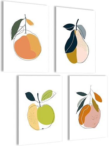 mojoliving Juego de pósteres modernos de cocina | imágenes abstractas | decoración de cocina | murales de cocina | póster estético para cocina y salón | juego de cuadros de cocina | decoración de