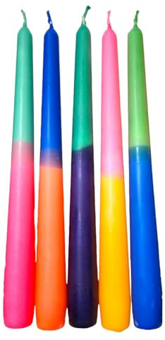 DIP DYE KERZEN SET Kerzen bunt mit Farbverlauf, Kerzen mehrfarbig in neon, pastell und bunt extra lang, Geschenk Frau, Freundin Mitbringsel Erwachsene, Geschenk Geburtstag Kollegin GLOWYBOX (5)