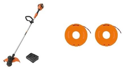 Worx WG183E 40V Cordless Line Trimmer with Two Batteries and Charger, 33cm Cutting Capacity & WA0004 Replacement Spool and Line for Grass Trimmers Orange