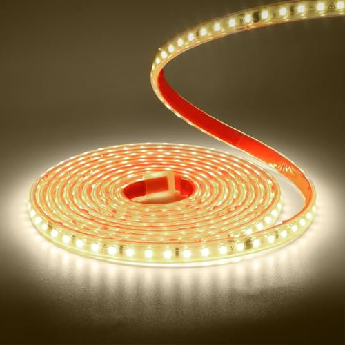 Wisada Striscia LED 220V SMD 2835, 120 LED/m, IP65 impermeabile, Striscia LED flessibile per lucernario Soggiorno Decorazione cucina (Bianco Naturale (4000-4500K), 1M)