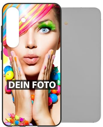 dP deinPhone Handyhülle passend für Samsung Galaxy S24 zum Selbst gestalten mit eigenem Foto oder Text - Silikoncase Schwarz