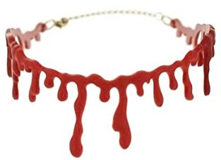 HoveeLuty Kreatives tropfendes Blut Halloween-Party-Halsband Halloween-Simulation Blutfleck-Halskette Vampir-Kostüm-Zubehör Halloween-Halsband Blutfleck-Halskette Kostüm-Zubehör