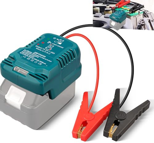 Auto-Batterie-Starthilfe-Adapter kompatibel mit Makita 18V Batterie, Batterie-Starter-Adapter für bis zu 3,5L Gas oder 3,5L Diesel-Motor mit 11AWG Jump Kit Kabel
