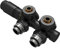EMKE Válvula de Radiador, Grifo Termostático Angular, Kit Multibloc para Radiador con Controlador de Temperatura, Negro, 1 pieza