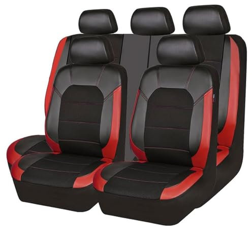 ZHAOHAO Autositzbezüge für Dodge RAM 1500 2500 Journey Nitro Ram 1500 2000-2023 2024, Allwetter Komfortabler Ledersitzbezüge Wasserdichtes Full Set Sitzbezüge Auto Zubehör,Red