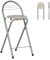 Liink1Ga 2er Set Barhocker Klappbar mit Lehne, Klapphocker Faltbar Bar Hocker Klappbar Stuhl Barstühle für Indoor Outdoor Küche Bars Bistro Camping/61 cm Sitzhöhe&Leiterrückenlehne/Eiche&Silber