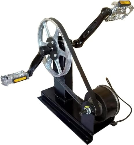 LIJBDDM Generador de pedal, generador portátil de pedal, generador de manivela de mano CC, fuente de alimentación de emergencia, proporciona interfaz de CC de 12 V, cargador de coche de salida de 5 V,