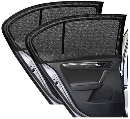 JIADEXIN 2Pcs Car Window Shades for Baby Universal Rear Sun Shades for Car Windows Breathable Stretchable Side Window Suncreen for UV Protection Mosquito Prevention for Most Car