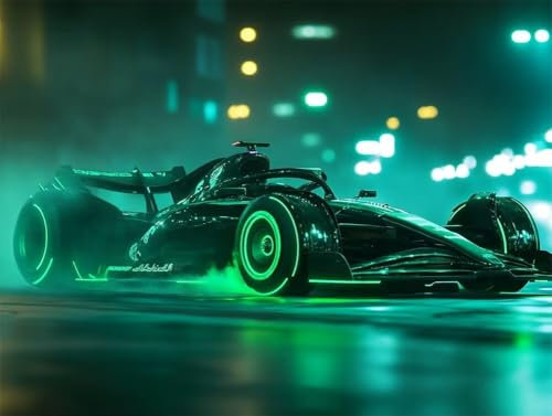 5D Diamante Pittura Art Kit Trapano Pieno Gare Ad Alta Velocità F1 Motivo Strass Cristallo Disegno DIY Diamond Painting Per Decorazione Casa e Pareti Craft Arts Trapano Rotonda 110x150cm AC1436